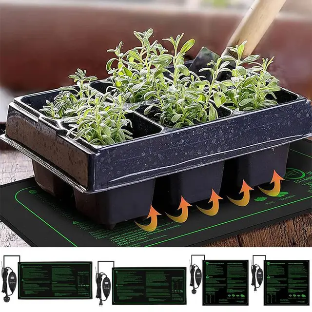 50X25Cm Eu/Egyesült Királyság Dugó Palánták Hőszőnyeg Vízálló Növényi Vetőmag Csírázás Terjedése Klón Indító Meleg Pad Szőnyeg Kerti Kellékek