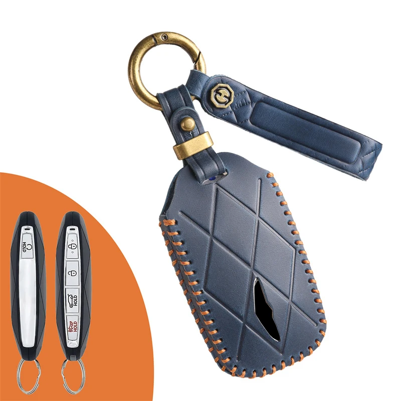 New Leather Car Key Cover Smart Remote Fobs Case Auto Accessory For Hyundai Genesis G80 2025 G70 G90 G90RS4 GV60 GV80