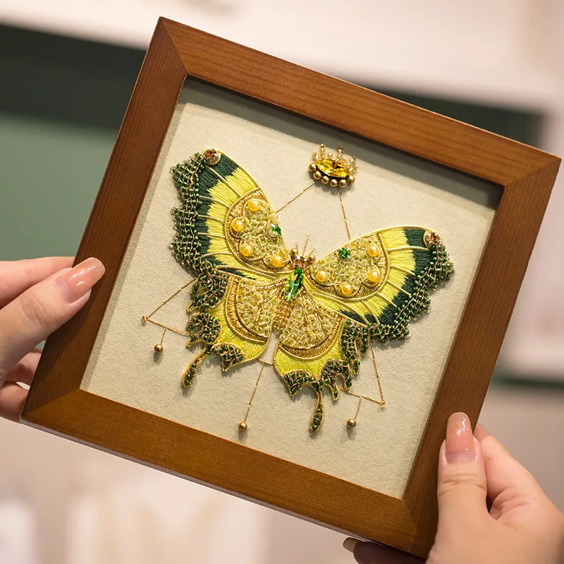 Handmade French Embroidery Butterfly Photo Frame