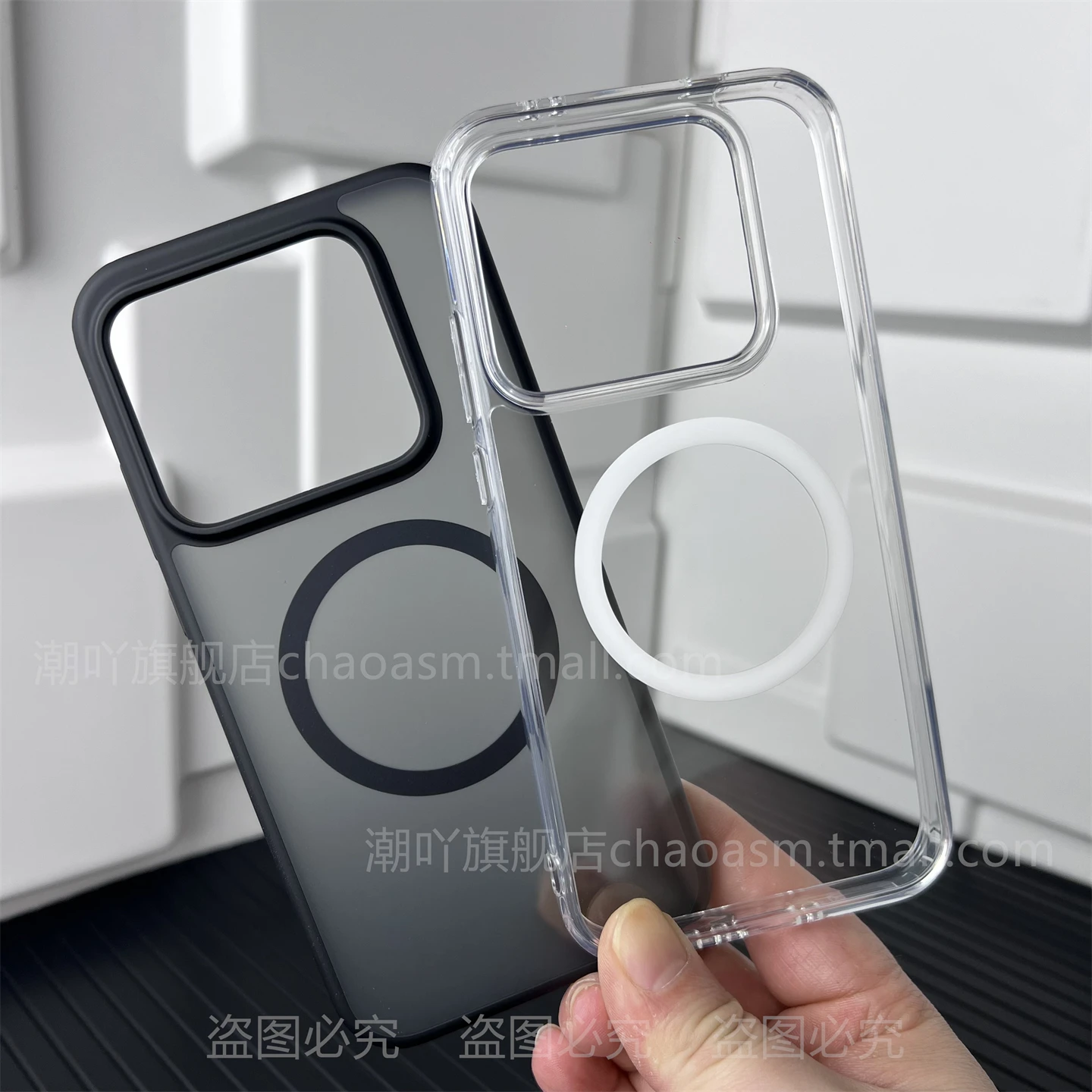 Luxury HD Matte Acrylic Magnetic Back Cover with Square Camera Holes