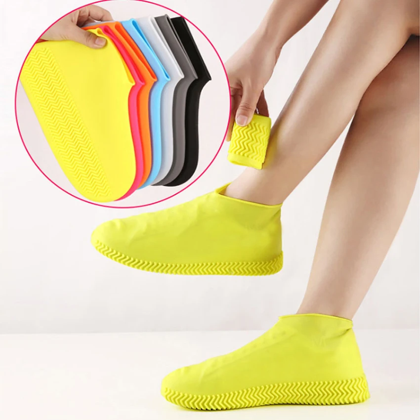 

3 Pairs Waterproof Silicone Shoe Cover Reusable Non Slip Rain Shoe Cover Unisex