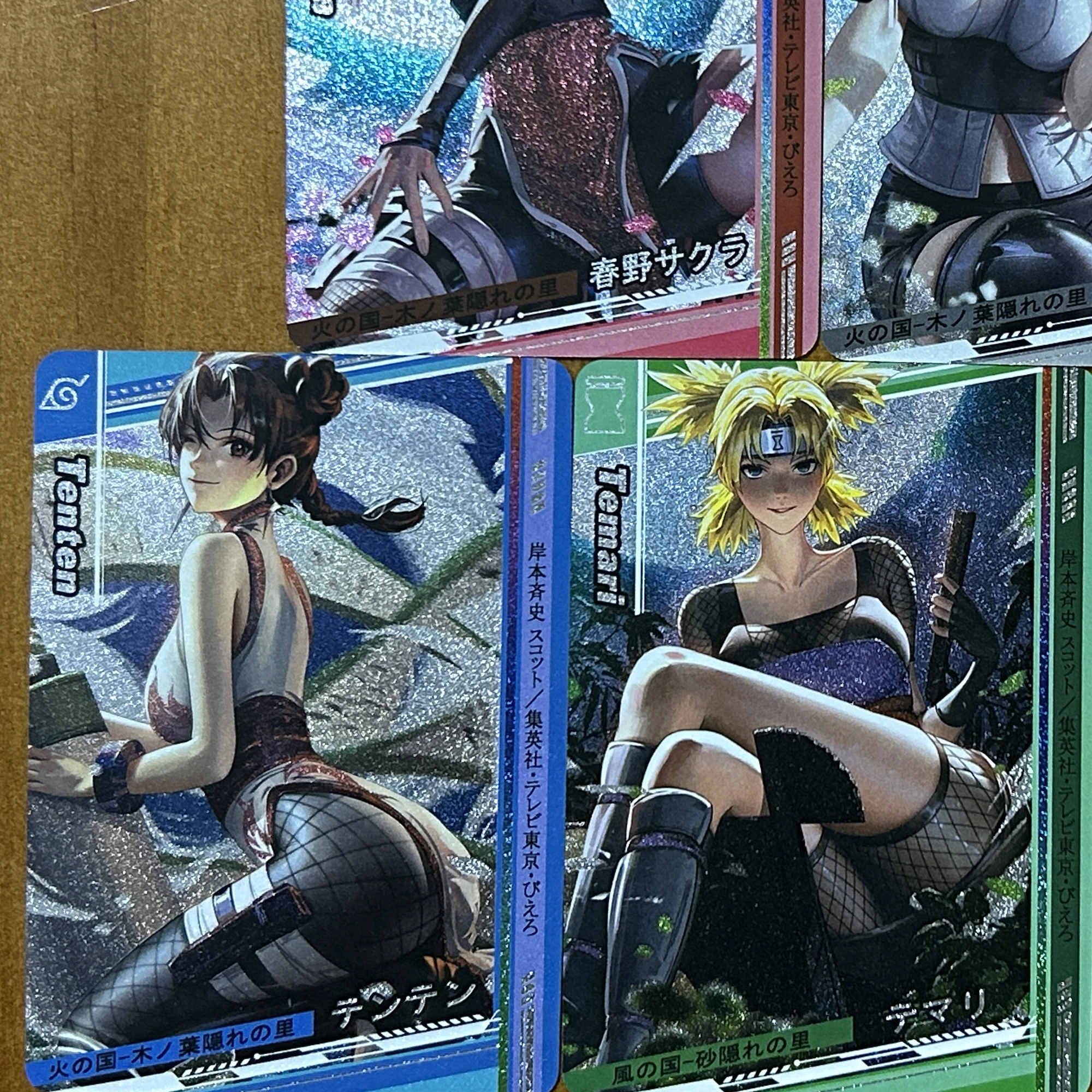 5Pcs/set Diy Naruto Haruno Sakura Hyuga Hinata Flash Card Classic Game Anime Collection Cards Gift Toy