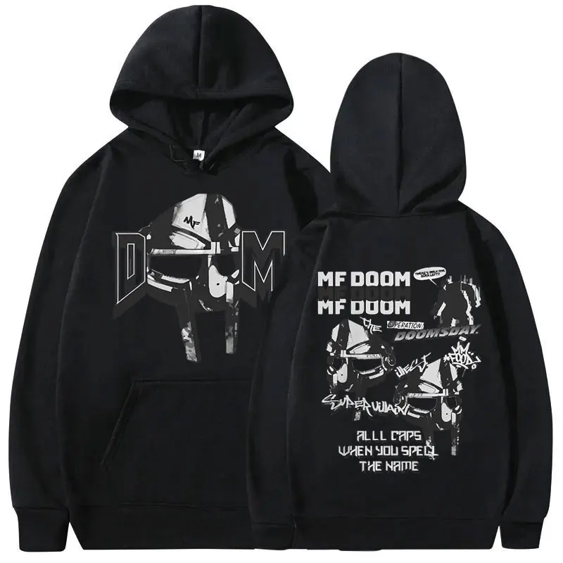 

Rapper Mf Doom Doomsday Double Sided Print Hoodie Streetwear Men Women Hip Hop Oversized Sweatshirt Male Casual Fleece Hoodies