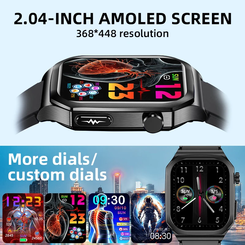 LIGE ECG+PPG Smart Watch Men Women Blood Lipid Uric Acid AI Diagnostic Detector Body Temperature Health Tracker Smartwatch New