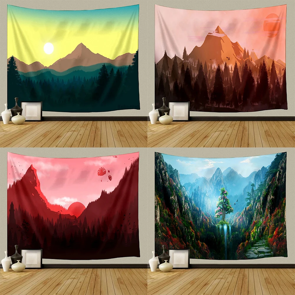 Home decoration room mountain forest wall background hanging cloth house living room dormitory tapestry 230x150cm