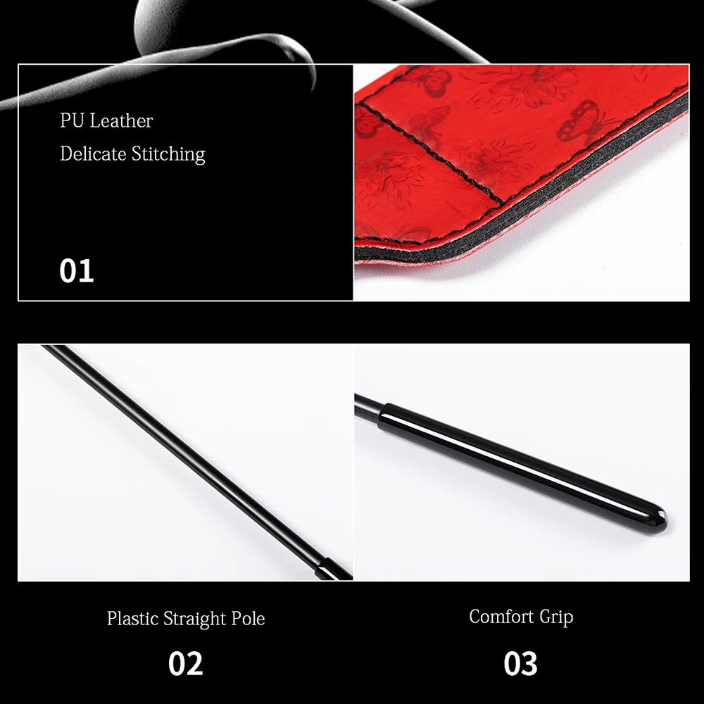 42CM PU Leather Horse Whip Training Crop Flogger Racing Spanking Horse Whip fo