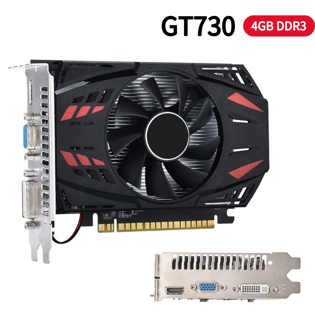 Placa Gráfica de Jogos de Computador com Ventilador pc Desktop 128 Bit Pci-e2.016x Ddr3 4gb Gt730
