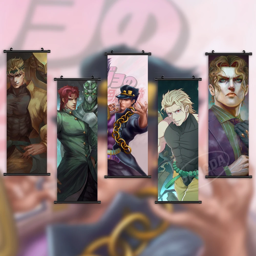 

Canvas JoJo's Bizarre Adventure Home Decor Kujo Jotaro Poster Print Pictures Anime Wall Art Scroll Hanging Painting Living Room
