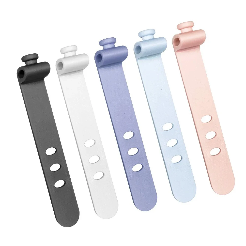 1/5/10PCS Reusable Cable Organizer Earphone Clip Charger Cord Management 3 Hole Line Storge Holder Line Bobbin Winder Straps