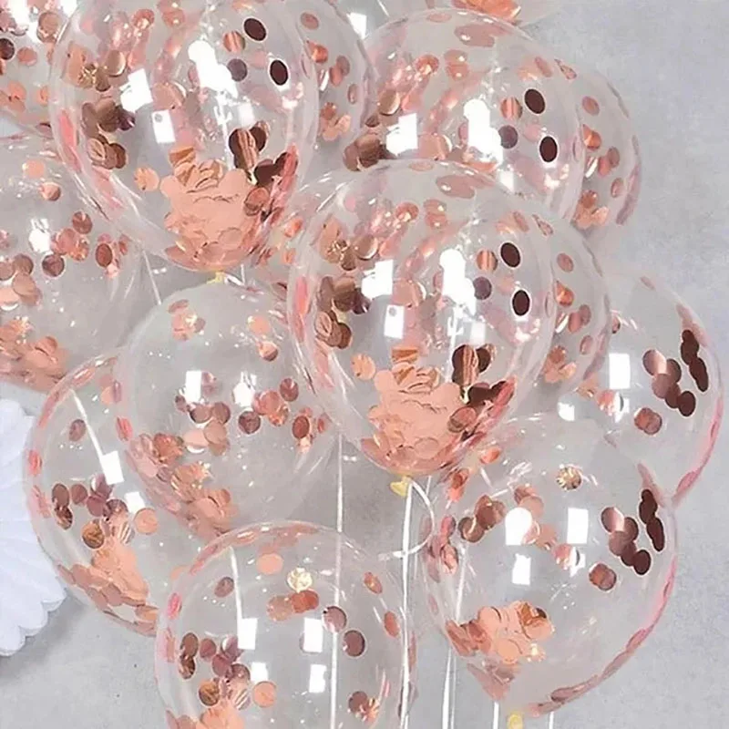 

10pcs 12inch Colorful Paper Confetti Sequin Balloon Gold Silver Green Purple Latex Birthday Party Decoration Helium Balloon
