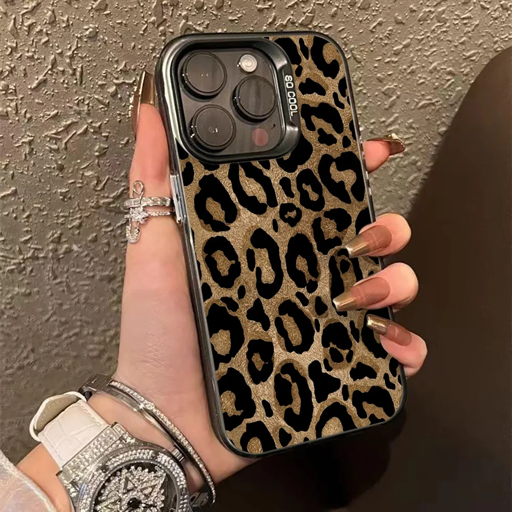 Leopard Print Hard Matte Phone Case - Stylish and Durable Cover