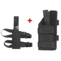 Universal Tactical Drop Leg Pistol Holster with Adjustable Molle Platform (Holster and Module B)