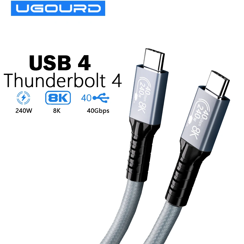 Cavo USB 4 Gen 3 Type-C™ Thunderbolt M/M E-Mark 8K 40Gbps 100W PD 0,8m Nero Cavo USB 4 Gen 3 Type-C™ Thunderbolt M/M E-Mark 8K 40Gbps 100W PD 0,8m Nero