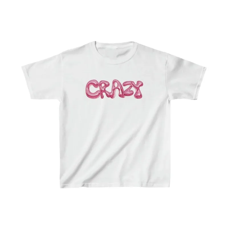

CRAZY letter Summer Fashion Cropped Top Women Harajuku Y2k style Clothes 2000s Graphic Baby Tee Aesthetic T Shirt EMO Girl 2024
