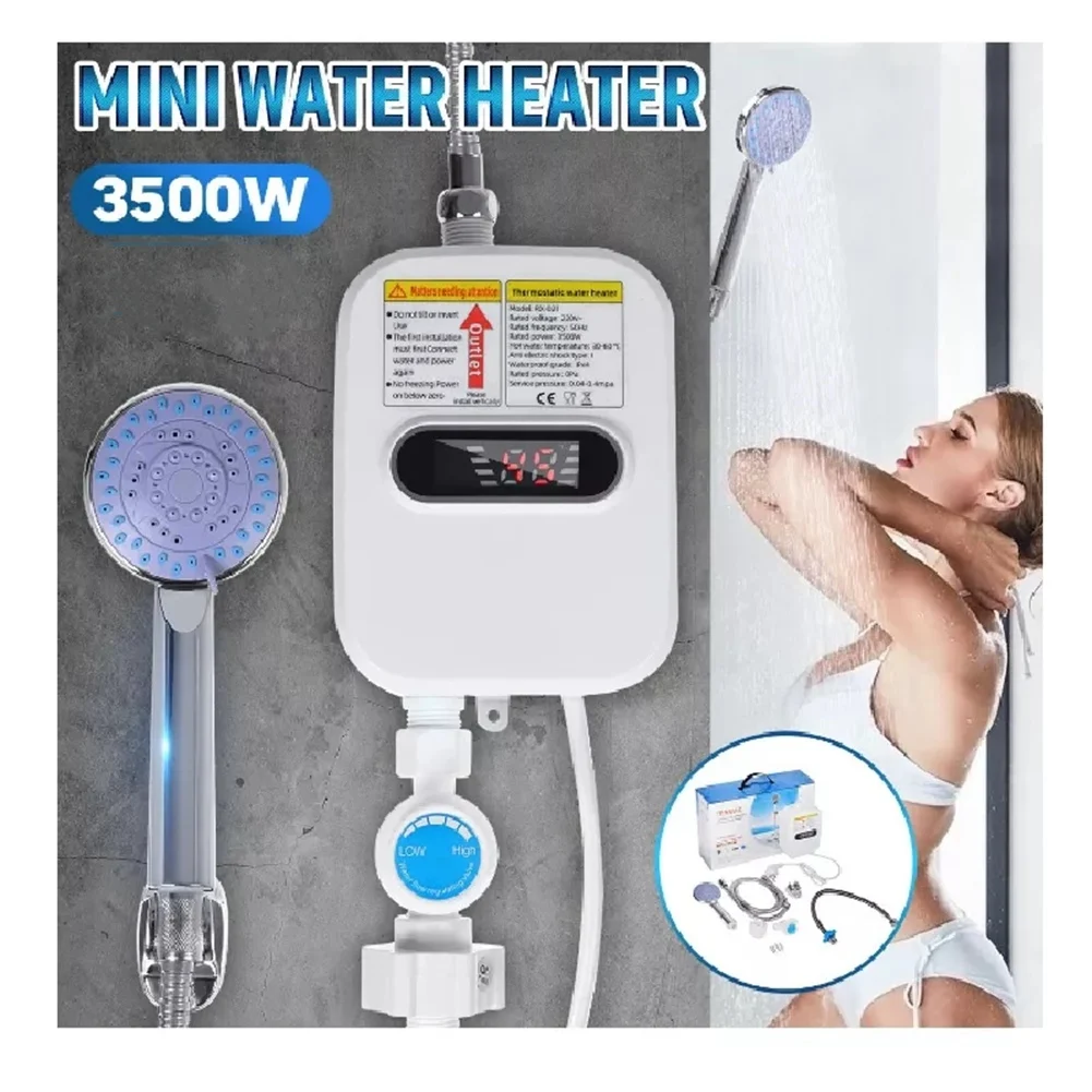 3500W Electric Thankless Instant Hot Water Heater 110V Bathroom Faucet Tap Heating 3 Seconds Instant Heating US Plug HOT