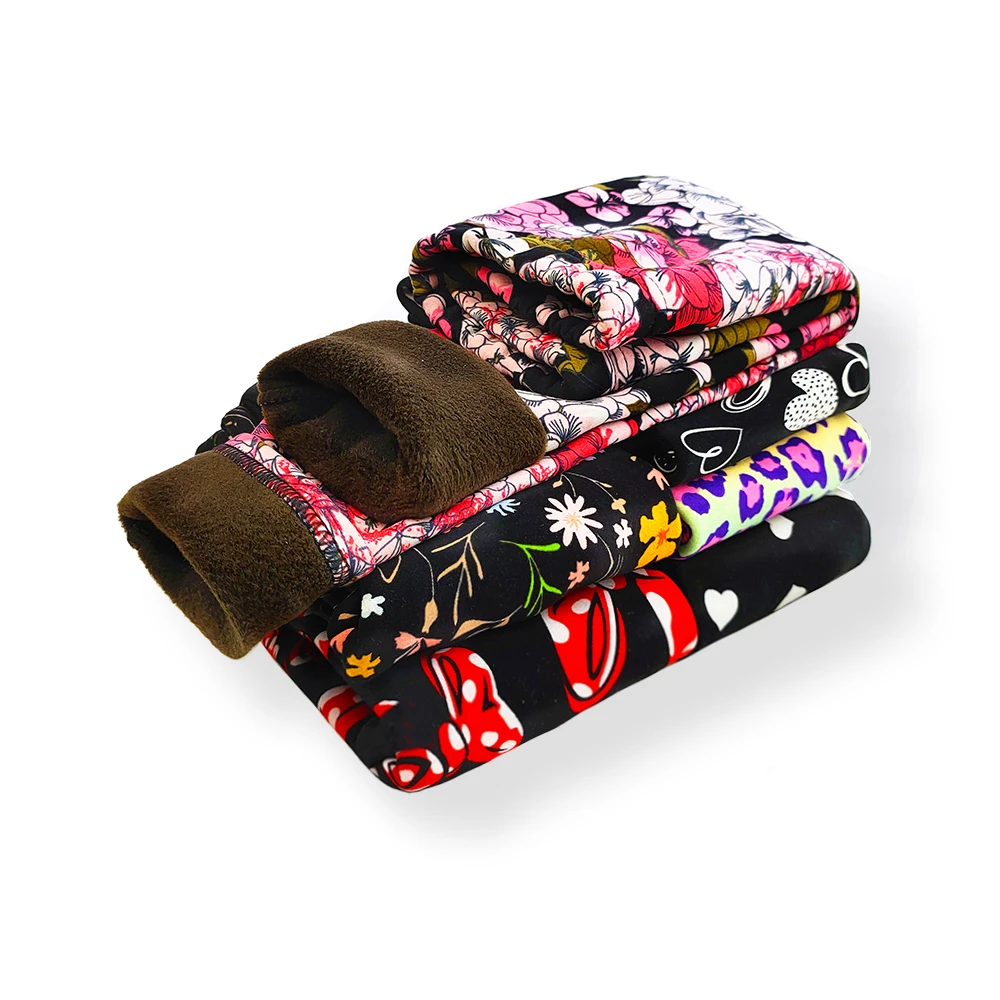 Girls Fleece Floral Leggings 2