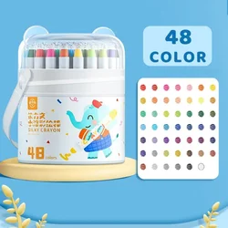 Vibrant Washable Oil Crayons - Safe & Non - Staining Art Supplies, Perfect Festival Gift (48 Colors)