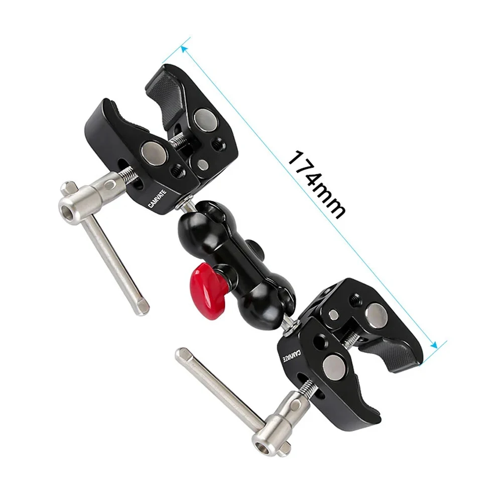 Super Clamp with Double Crab-Shaped Clamps Articulating Magic Arm with 360°Sw