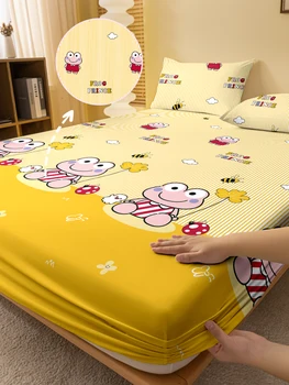 Cartoon Frog Prince Printed Fitted Sheet – No Pillowcases 1