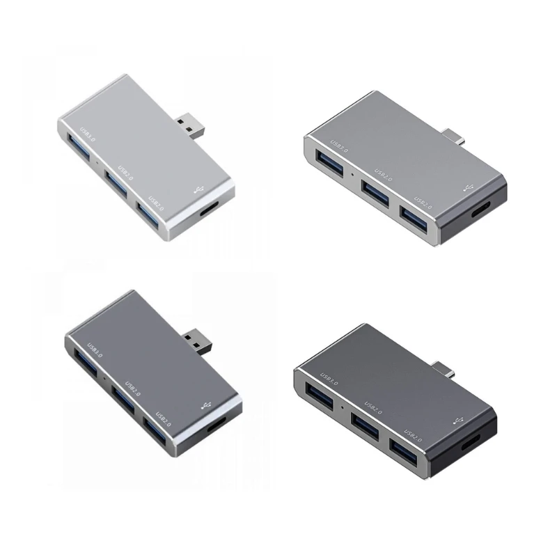 

Концентратор USB 2.0 Type C 4 в 1, многопортовый разветвитель док-станции, мини-концентратор из цинкового сплава, адаптер ПК