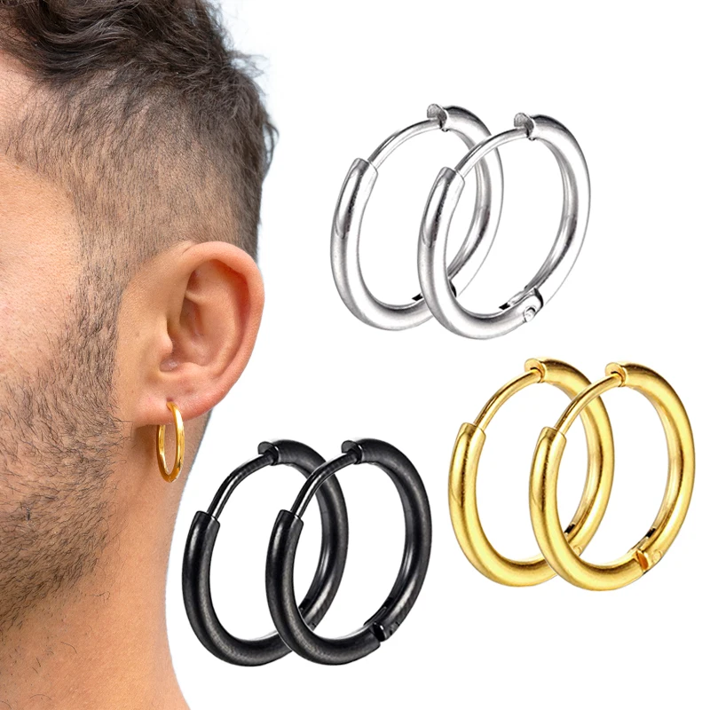 Set Di Orecchini Tondi In Acciaio Inossidabile Per Uomo E Donna - 10 Misure Da 3 A 14 Mm - Regalo In Confezione - 2