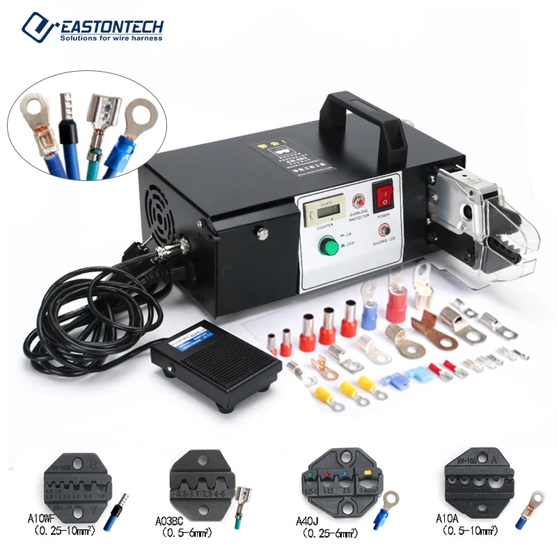 

EASTONTECH EW-10ET Semi Electrical Cable Lug cold-pressed Terminal Crimping Machine