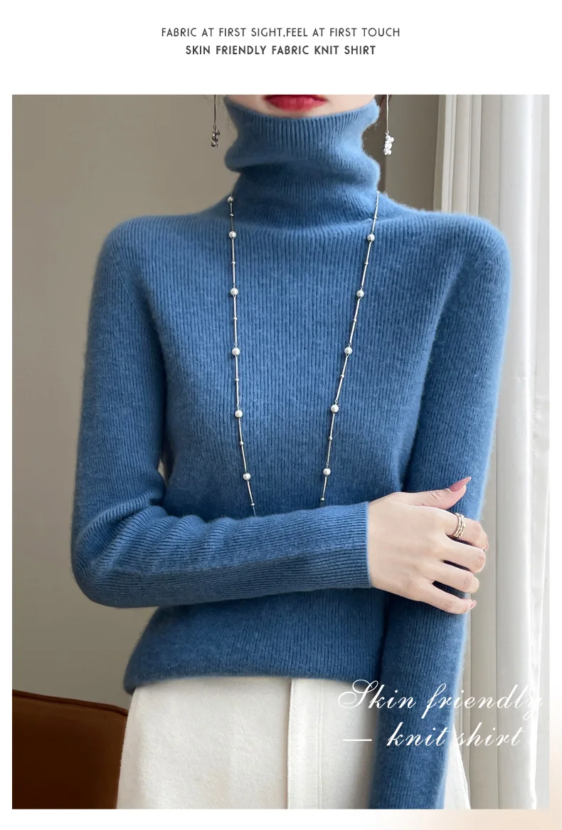 Description Picture 6 of item2024 New Cashmere sweater Women Turtleneck Pullover Autumn And Winter New Cashmere Sweater Women Casual Knit Top