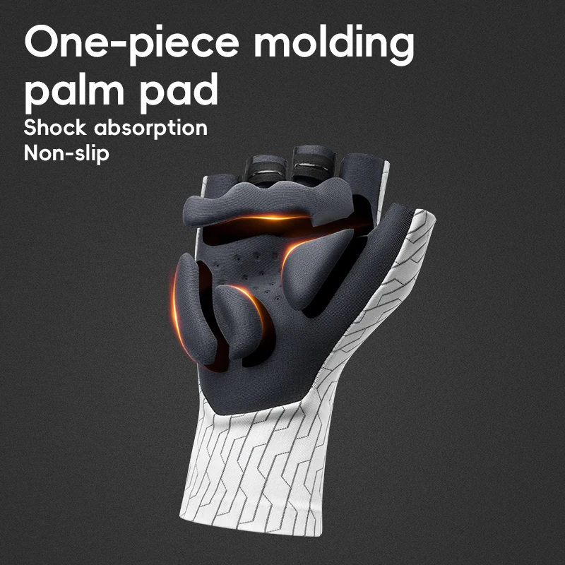 ROCKBROS Road Cycling Gloves Half-Finger High-End One-Piece Palm Pad Shock-Absorption Bicycle Gloves MTB Road Racing Gloves Men 4