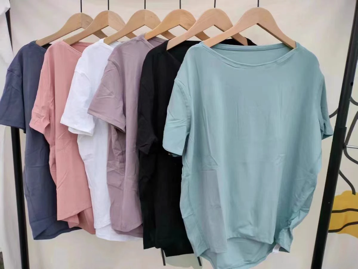 

Lulu Women Loose Yoga Tops Sports Shirts Woman Short Sleeve T-shirt for Fitness Gym Wear Workout Clothing Sportswear Ladies