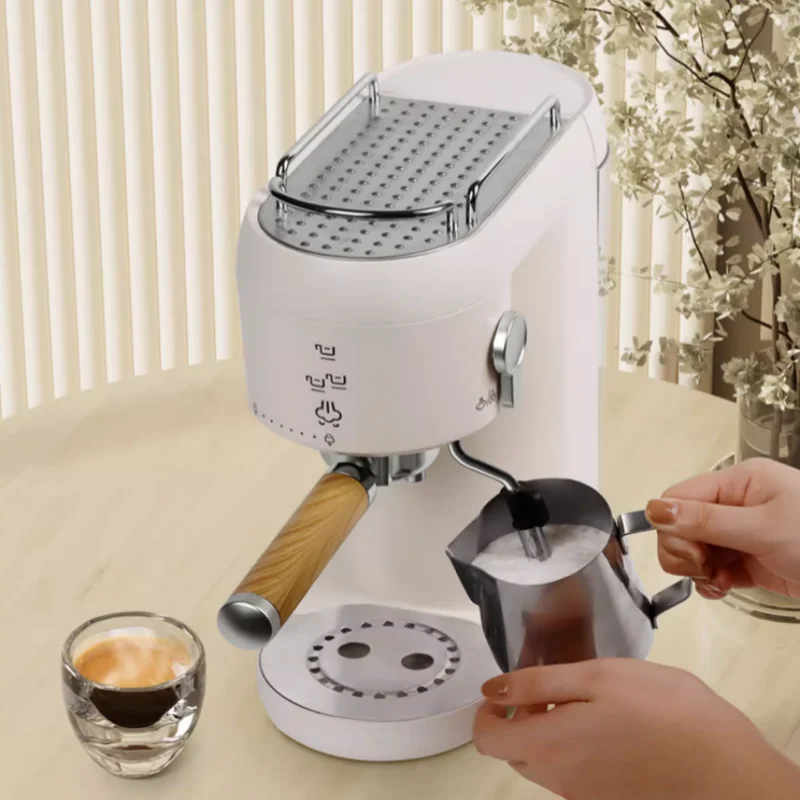 Espresso Machine, Semi-automatic Compact, with Fully Automatic Steam Milk Frothing Machine, Cappuccino Latte, Small Household