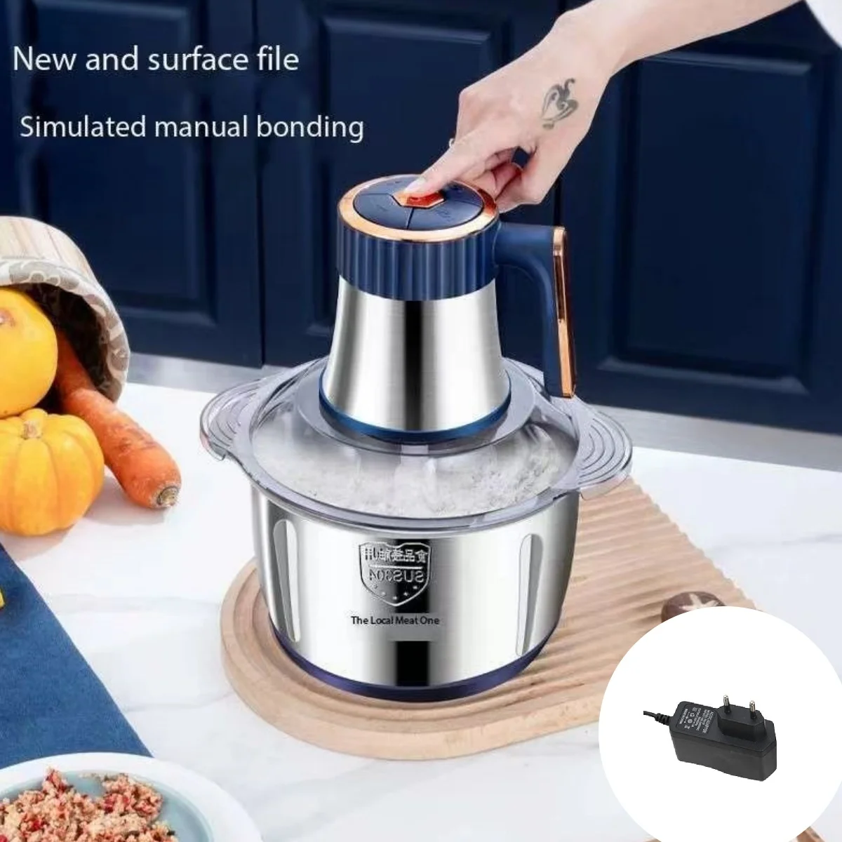 Electric Meat Grinder Household stainless steel meat grinder 1pc multifunctional cooking machine brake vegetable machine family high powe meat cutter chopper
