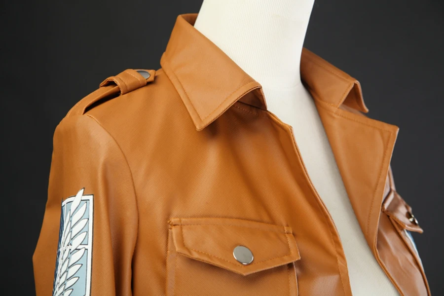 Attack on Titan Eren Jaeger Survey Corps Leather Jacket Cosplay Costume