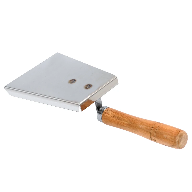 1PC Beekeeping Shovel Beehive Pollen Shovel Clean Stainless Steel Honey Scraper Cleaner Tools Beekeeper Supplies Wooden Handle