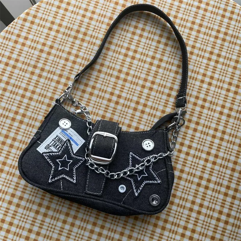 WOMEN Y2K DENIM Shoulder Bag Fashion Underarm Bag Crossbody Handbag(Dark  Blue) $13.74 - PicClick AU