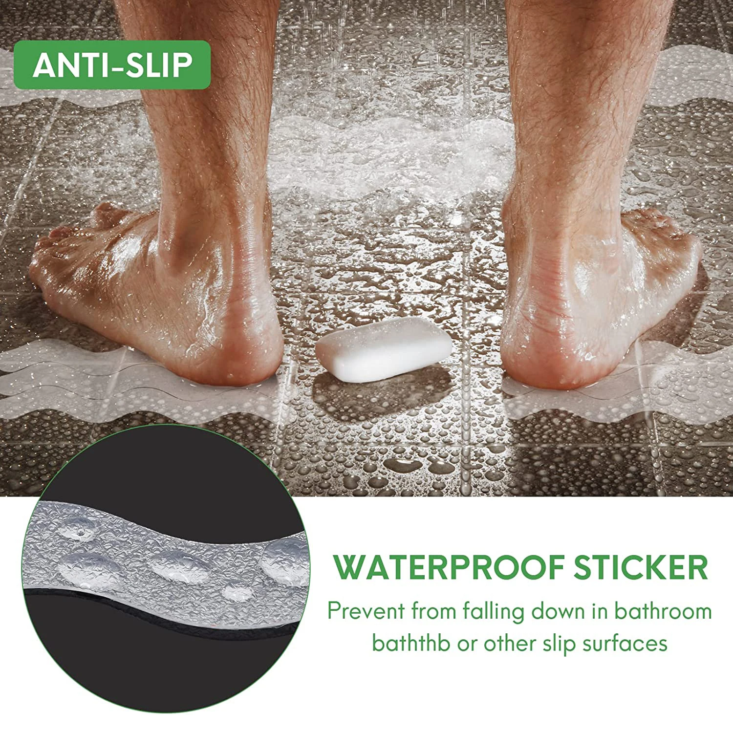 12/36pcs Anti-Slip Strips Safety Shower Treads Stickers Bathtub Non Slip Stairs Step Appliques Anti Skid Tape