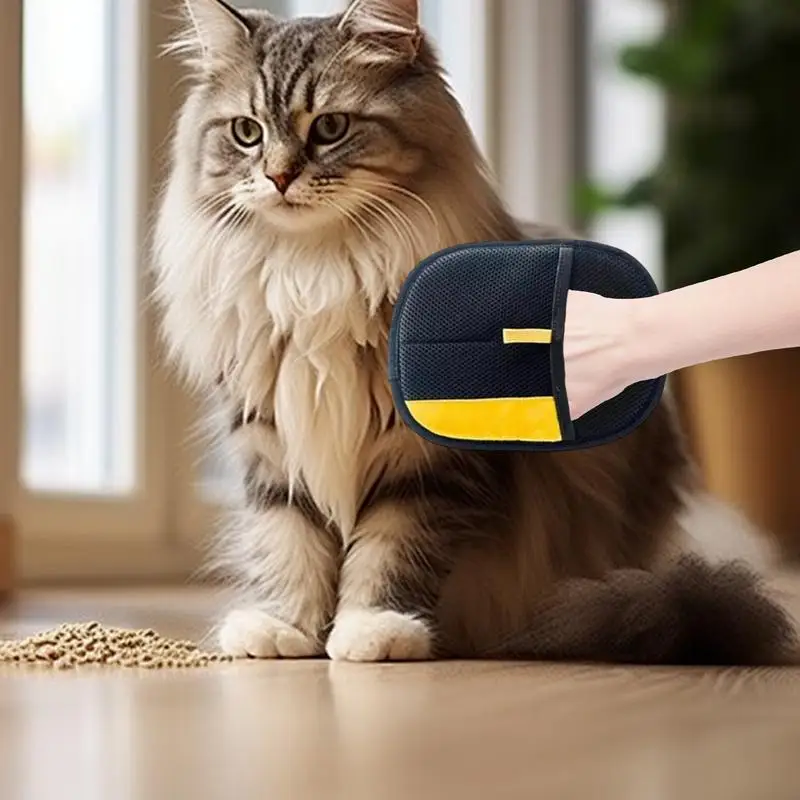 Pet Grooming Gloves Double-sided Gentle Deshedding Mitt Massager for Pets pet grooming gloves pet hair remover gloves