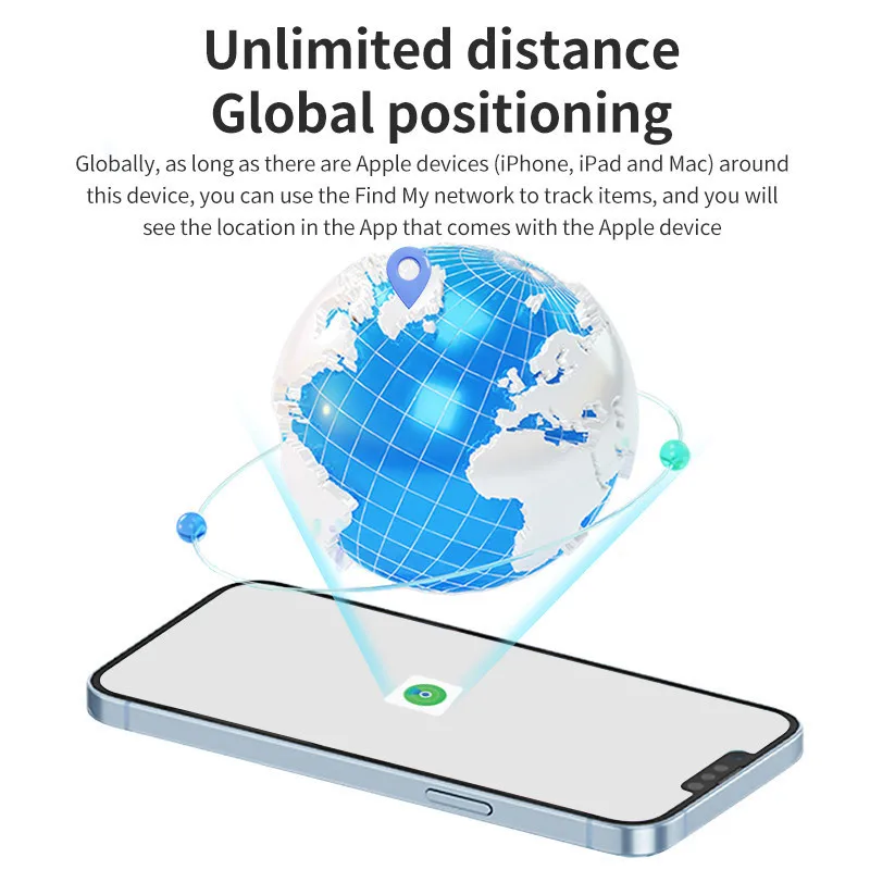 MFI Certified Gps Tracker Card Finder Bluetooth Locator for Wallet, Luggage and More (iOS Only) Works with Apple Find My & Siri