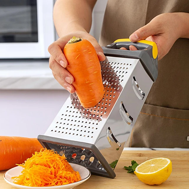  Kitchen Box Grater, Stainless Steel Cheese Grater - 6