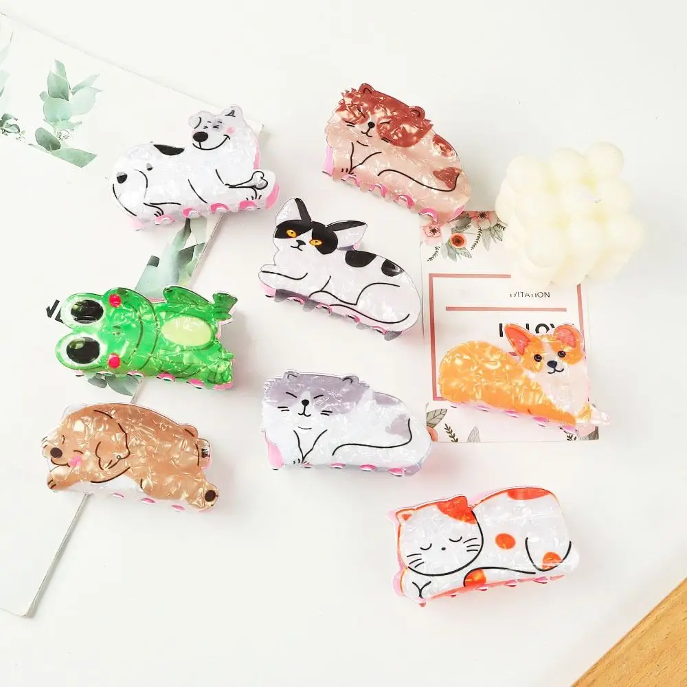 

Dog Cat Hair Claw Fashion Cartoon Mide Size Acrylic Animal Hair Clip Grab Clip Headwear Animal Shark Clip Female/Girls
