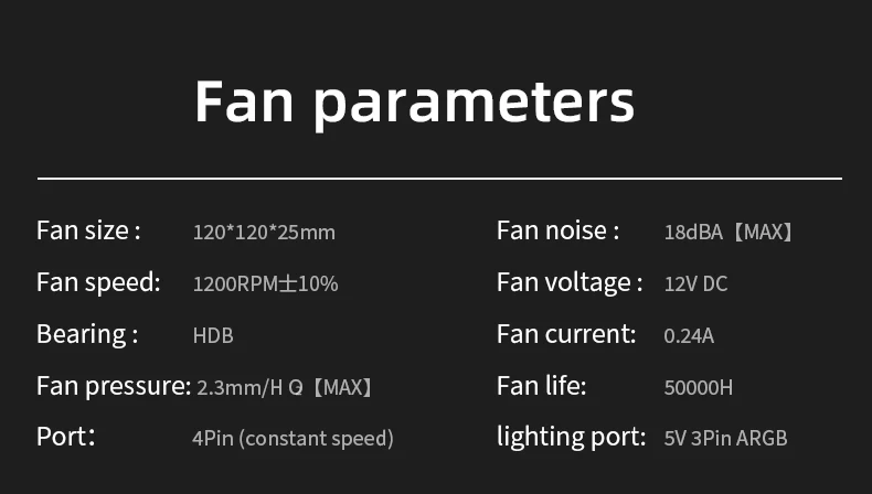 PRISM 8 PRO 120mm PC Computer Case Fan 5V 3Pin Sync Argb 12CM Quiet Cooling Fan