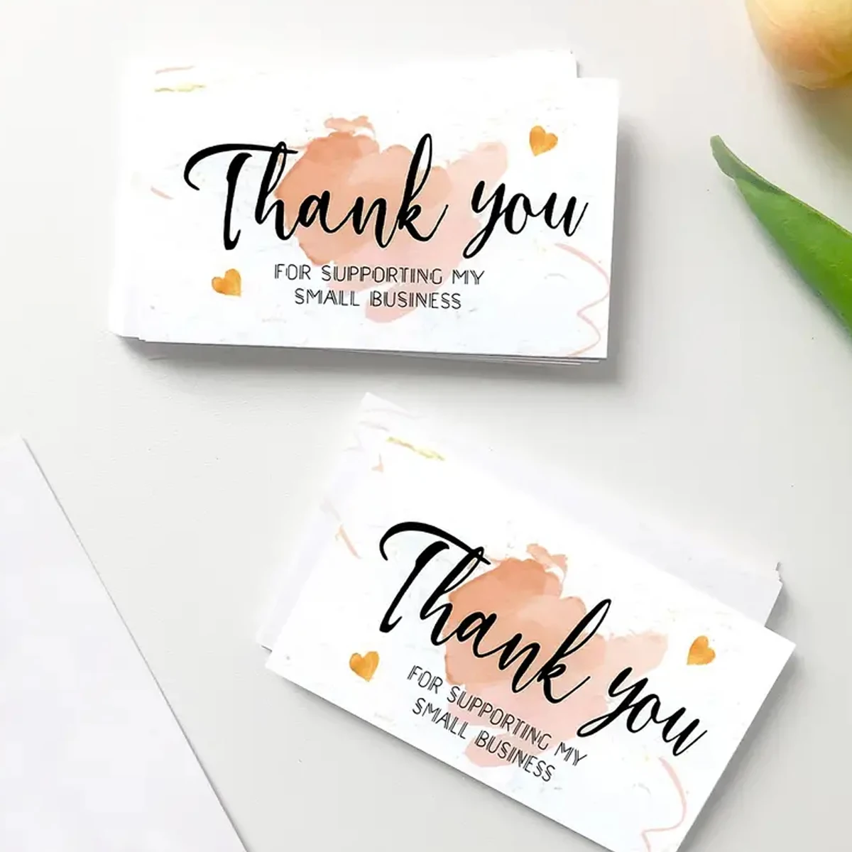 Thank You Cards Small Business 2.1 X 3.5 Inches Thank You Card Support Gifts Card Wedding Christmas Supplies 50pcs