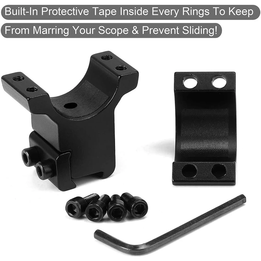 1" Dovetail Scope Rings 2Pcs High Profile & 2Pcs Medium Profile for 11mm Dovetail Rails Tactical Flas for rifle scope mount ring rifle scope mount