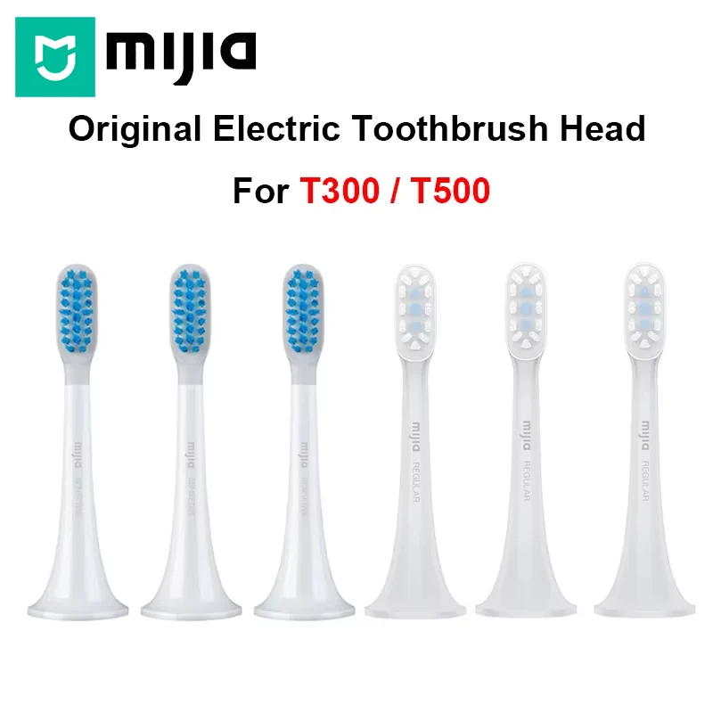 3/6PCS 오리지널 Mijia T300 T500 소닉 전동 칫솔 헤드 칫솔 교체 헤..