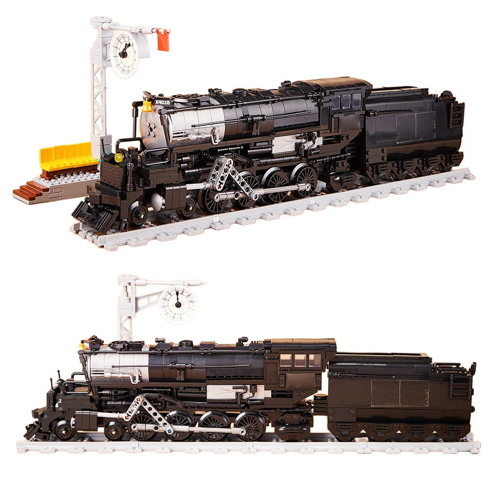 

Конструктор MOC Big Boy паровоз, железнодорожная дорога, набор строительных блоков, Классическая модель поезда, игрушки, 1186 деталей, кирпичи для коллекции