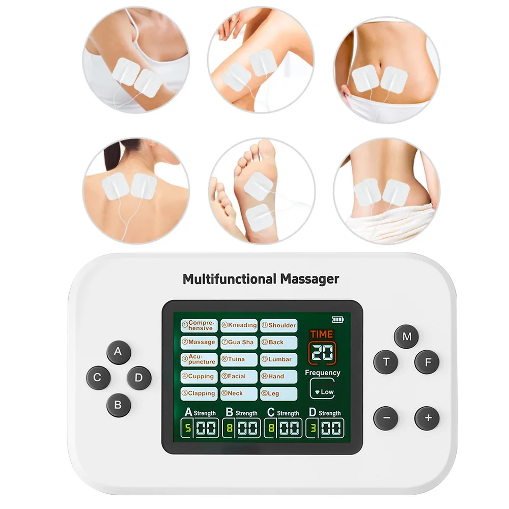 EMS 4-channel Output Dredging Meridian Physiotherapy Instrument Household Cervical Spine & Lumbar Pulse Rehabilitation Massager