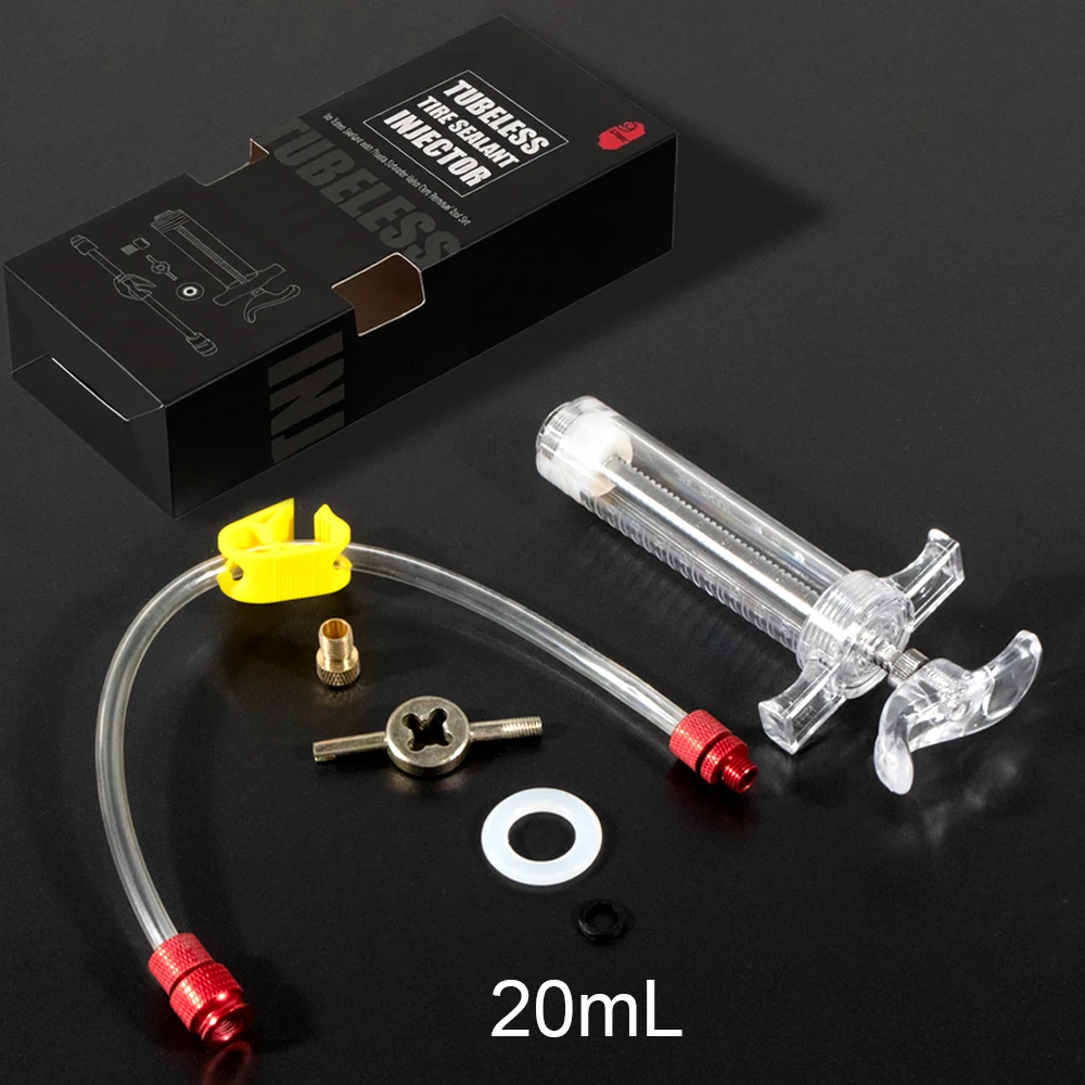 Tubeless Tire Sealant Injector Kit with Measuring Scale and Valve Core Tool