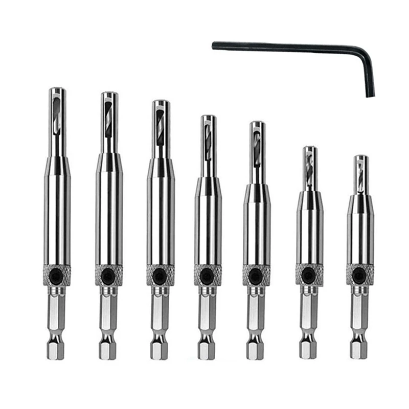 

Hinge Bit Set Woodworking Doors And Windows Hinge Hole Opener Positioning Drilling Set Hexagonal Handle Bit Easy Install