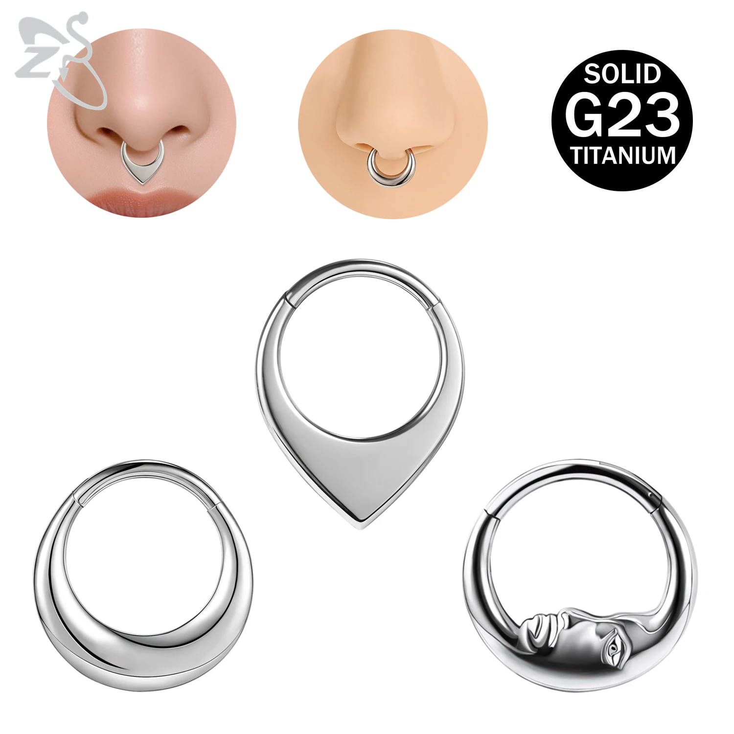 

ZS 1 Piece 16G F136 G23 Titanium Steel Nose Ring Silver Gold Color Minimalist Septum Ear Piercings Body Piercing Jewelry 8/10MM
