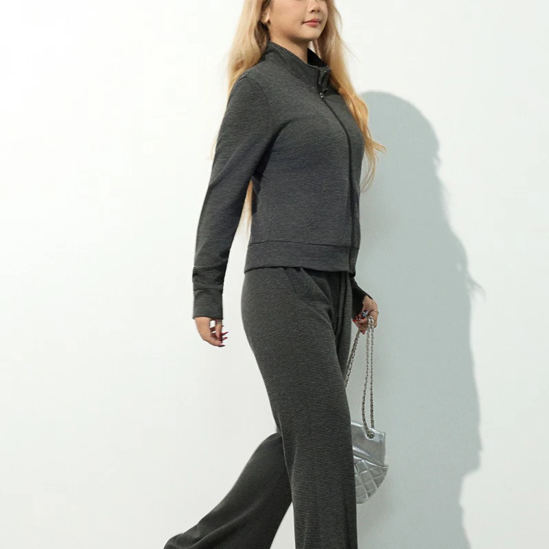 Fashion Plus Size Women's Jacket Premium Cinched Waist Design Slim Stand Collar Hot Girl Imitation Cashmere Zipper Coat Autumn