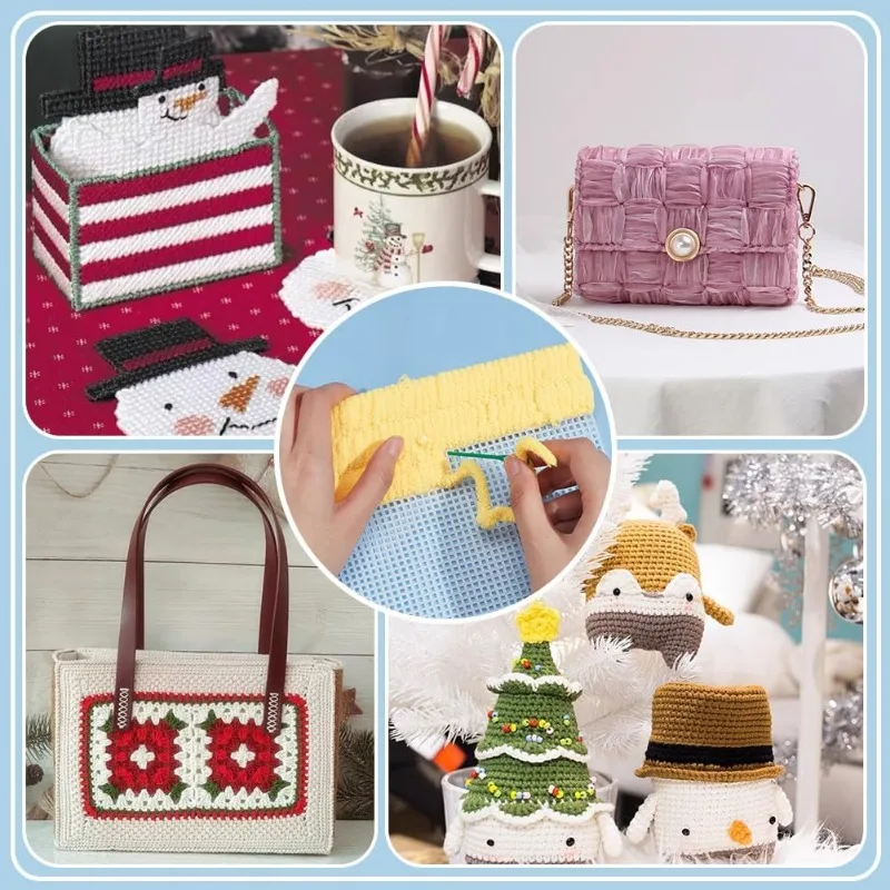 10Pcs 14 Count Plastic Mesh Canvas Sheets Square Cross Stitch Plastic Plate Embroidery Purse Crafting Knit